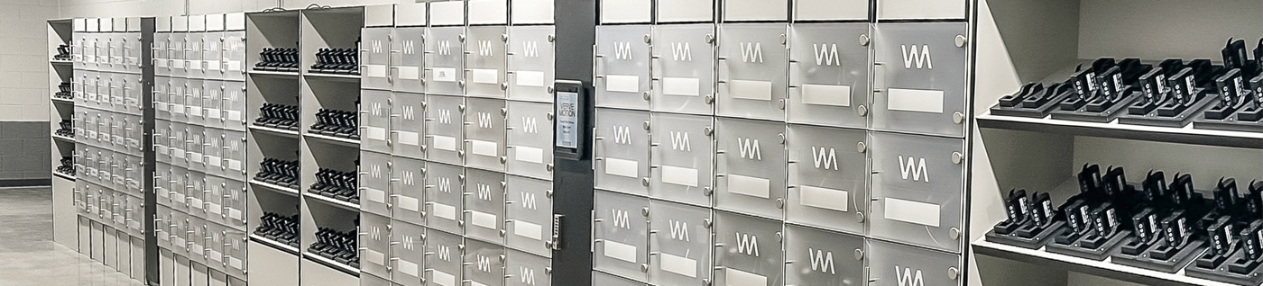 Locker infrastructure for SafeLift exosuits.